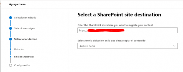 Ubicación. Cargar ficheros heredados a Sharepoint